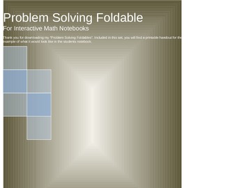 Preview of Problem Solving Foldable