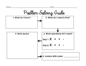 math problem solving organizer
