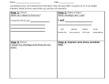 Preview of Problem Solving Graphic Organizer Template