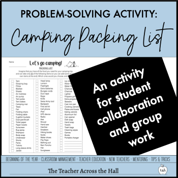 Preview of Problem-Solving Group Work Activity: Let's Go Camping!