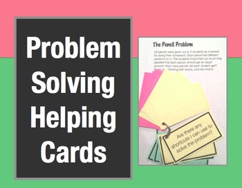 Preview of Problem Solving Helping Cards: Question Cards to Help and Promote Deep Thinking