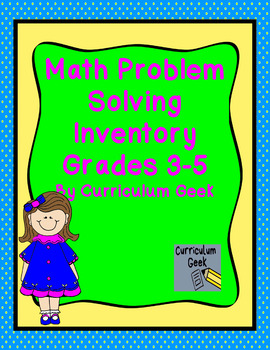 Preview of Problem Solving Inventory 3-5