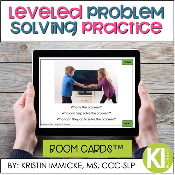 Preview of Problem Solving Leveled Practice BOOM CARD™ Deck