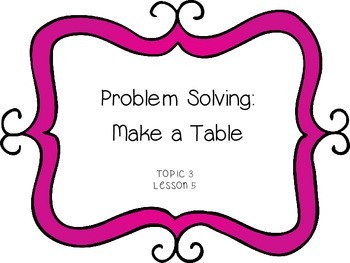 problem solving make a table 1st grade