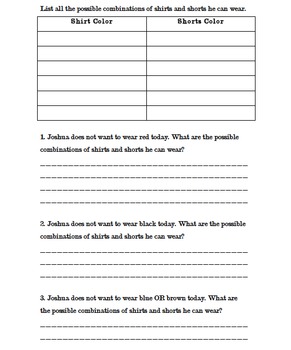 problem solving make an organized list practice 3 6