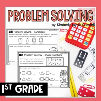 Preview of Problem Solving Math Questions Grade 1 with answers 