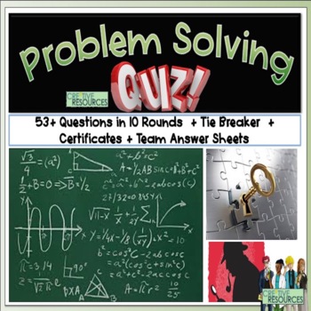 Preview of Problem Solving Math SEL Quiz
