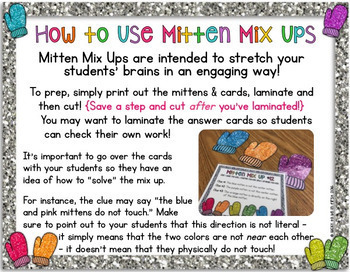 Problem Solving Mitten Mix Ups Logic Puzzles Tpt