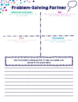 word problem solving organizer