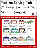 August Problem Solving Path: Real Life Word Problems for 5