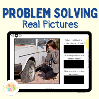 Preview of Problem Solving Real Pictures for Speech Therapy Boom Cards™