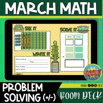 Preview of Problem Solving Representations Math Boom Cards MARCH Spring Math