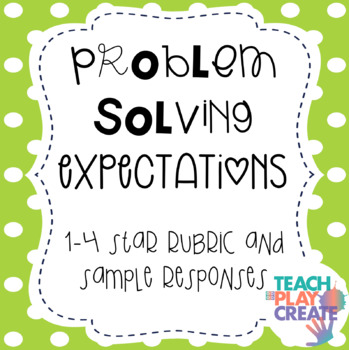 Preview of Problem Solving Rubric