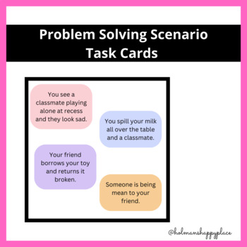 Preview of Problem Solving Scenario Task Cards 