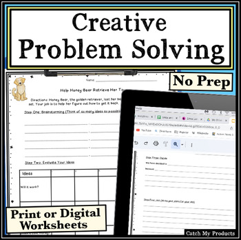 Preview of Creative Problem Solving Critical Thinking Activities Print Or Digital Worksheet