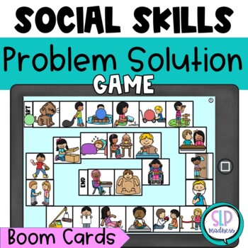 Preview of Social Skills Problem Solving Scenarios Boom Card Activities for Speech Therapy