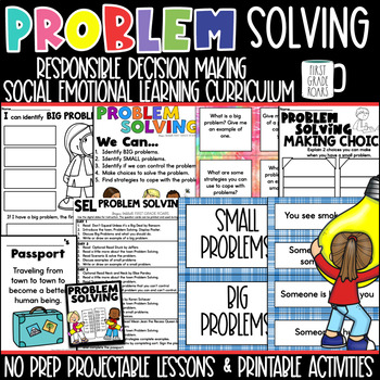 Preview of Problem Solving Social Emotional Learning SEL K-2 Curriculum