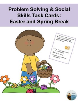 Preview of Problem Solving & Social Skills Task Cards:  Easter and Spring Break