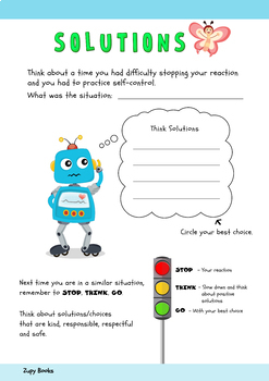 Problem Solving: Solutions-Stop, Think, Go by Zupy the Robot | TpT