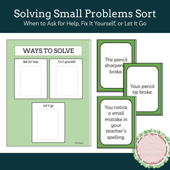 Preview of Problem Solving Sort (When to ask for help, fix it yourself, or let it go)