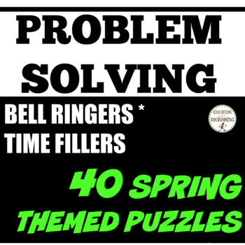 Preview of Spring Math Activity puzzles for problem solving