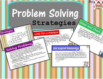 Preview of Problem Solving Strategies Mini-Unit