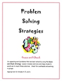Problem Solving Strategies - Guess and Check