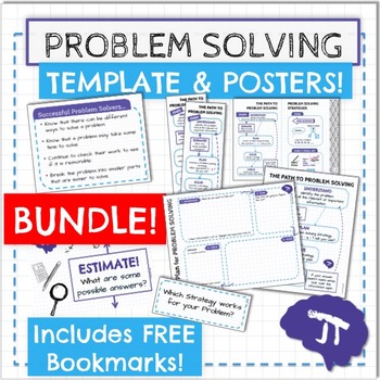 Preview of Problem Solving Strategies, Template, and Poster Set BUNDLE