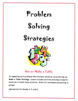 problem solving strategies draw a table