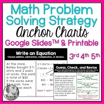 Preview of Problem Solving Strategies for Math Anchor Charts | Distance Learning