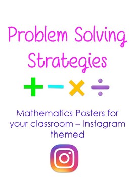 Preview of Problem Solving Strategies for Maths - Instagram Theme FREEBIE
