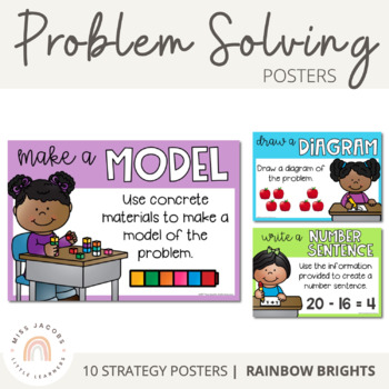 Preview of Problem Solving Strategy Posters {Rainbow}