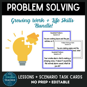 Preview of Vocational and Life Skills  Problem Solving Task Cards Bundle