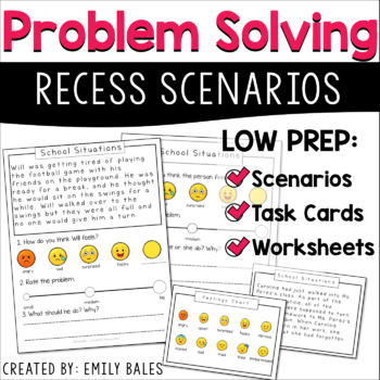 Social Scenario Problem Solving Task Cards Worksheets Tpt - recess roblox id