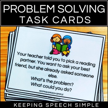 Preview of  Pragmatic Language - Problem Solving Task Cards with Visual Supports