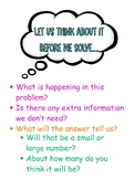 Problem-Solving Thinking Prompts Poster | Math Word Problem Strategy | Upper Ele