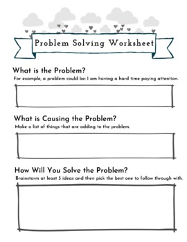 problem solving worksheets sel