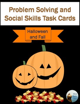 Preview of Problem Solving and Social Skills Task Cards:  Halloween and Fall