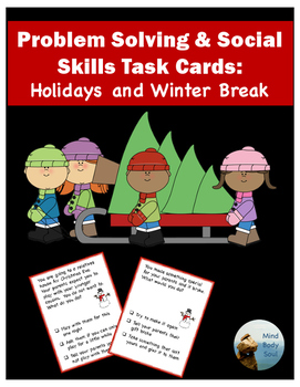 Preview of Problem Solving and Social Skills Task Cards:  Holidays and Winter Break