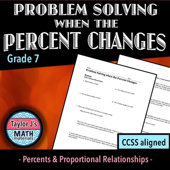 lesson 9 problem solving when the percent changes