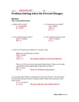 lesson 9 problem solving when the percent changes