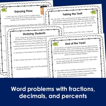 fractions decimals and percentages problem solving