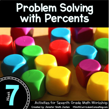 Preview of 7th Grade Math Stations Bundle Problem Solving with Percents