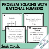Problem Solving with Rational Numbers Task Cards Activity