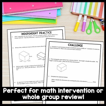 problem solving with volume 5th grade volume lesson