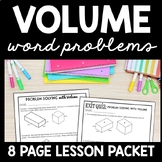 Finding Volume Word Problems Guided Notes, Missing Dimensi