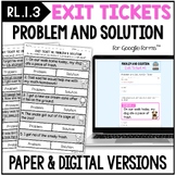 Problem and Solution Exit Tickets RL.2.3 | Digital and Print