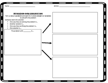 Preview of Problem and Solution Graphic Organizer
