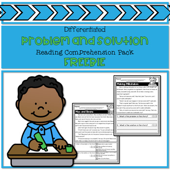 Preview of Problem and Solution Reading Comprehension Pack Freebie