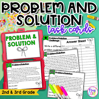 Preview of Problem and Solution Task Cards - 2nd & 3rd Grade Reading Comprehension Centers